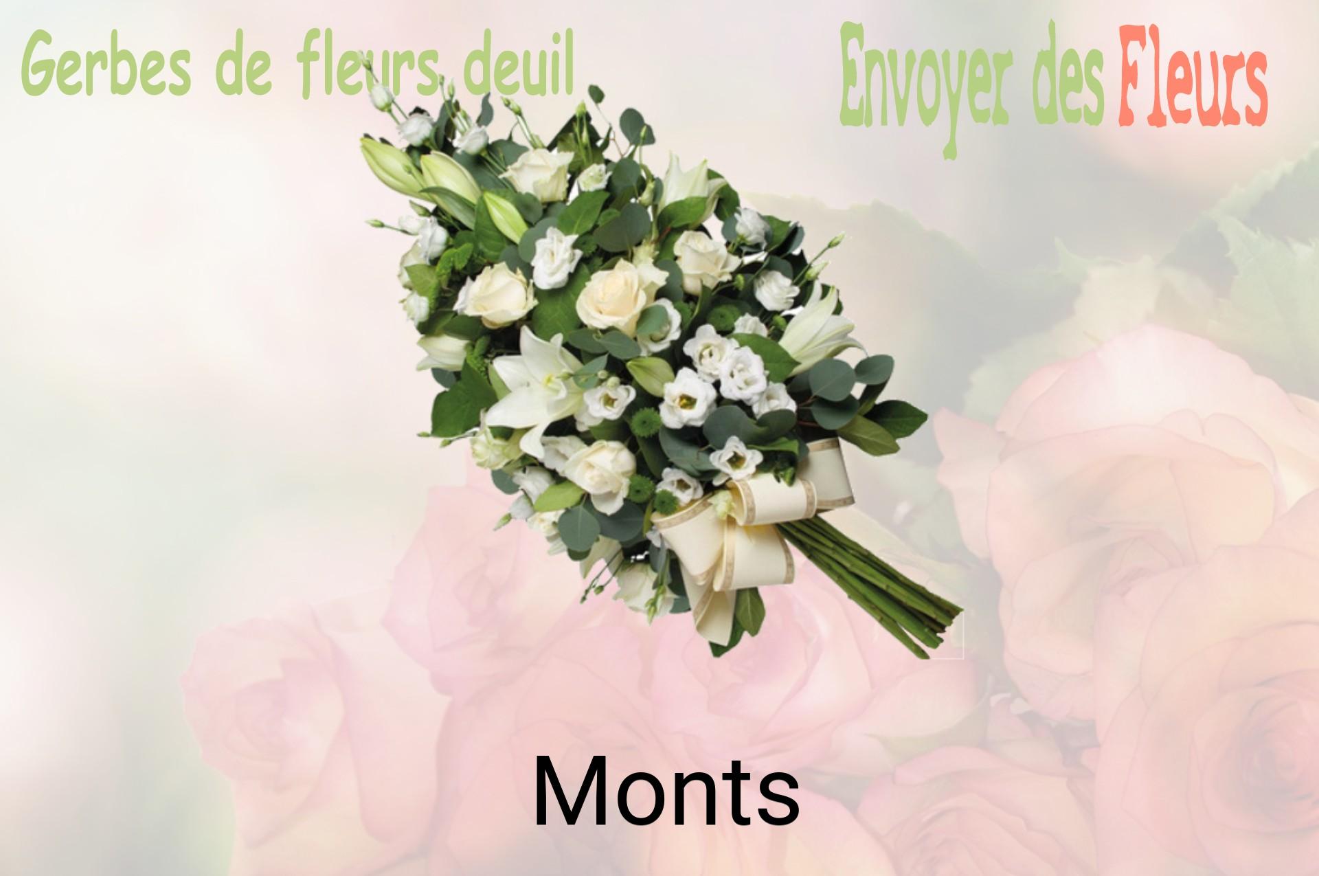 Gerbe de fleurs de deuil livrée à Monts